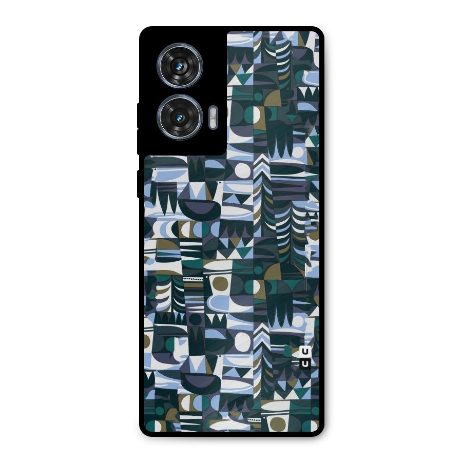Abstract Blues Metal Back Case for Motorola G96