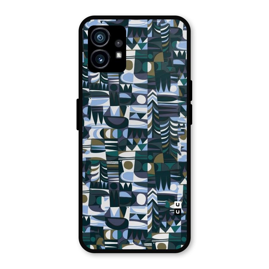 Abstract Blues Metal Back Case for Nothing Phone 1