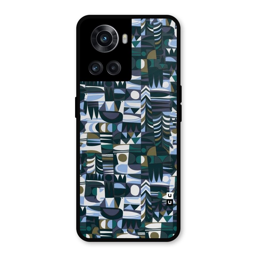 Abstract Blues Metal Back Case for OnePlus 10R