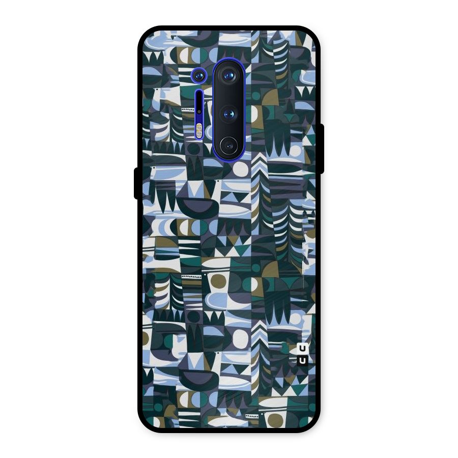 Abstract Blues Metal Back Case for OnePlus 8 Pro
