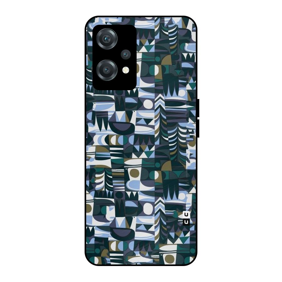 Abstract Blues Metal Back Case for OnePlus Nord CE 2 Lite 5G