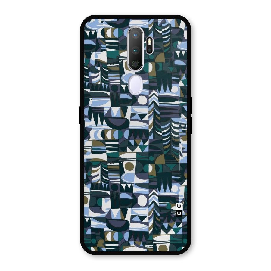 Abstract Blues Metal Back Case for Oppo A9 (2020)