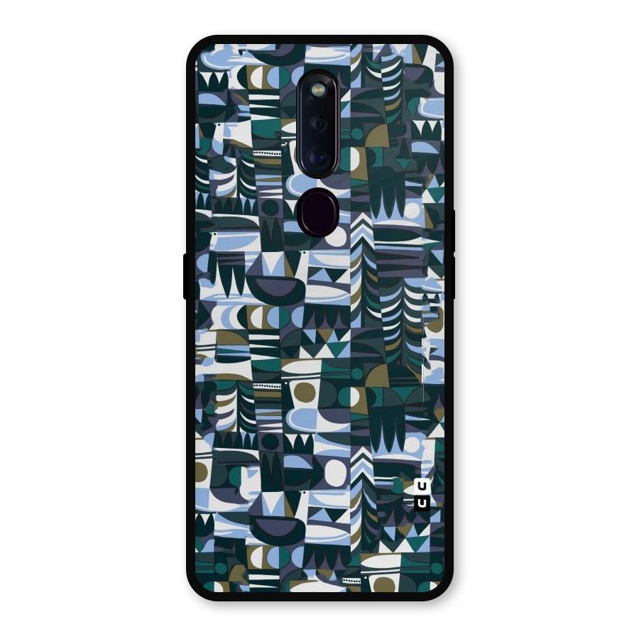 Abstract Blues Metal Back Case for Oppo F11 Pro