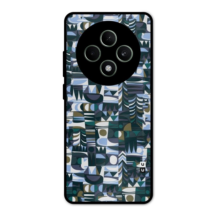 Abstract Blues Metal Back Case for Oppo F27