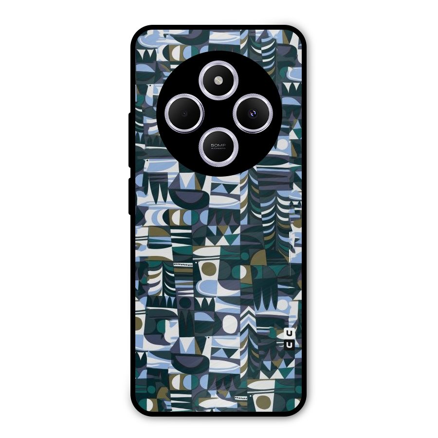 Abstract Blues Metal Back Case for Poco C75 5G