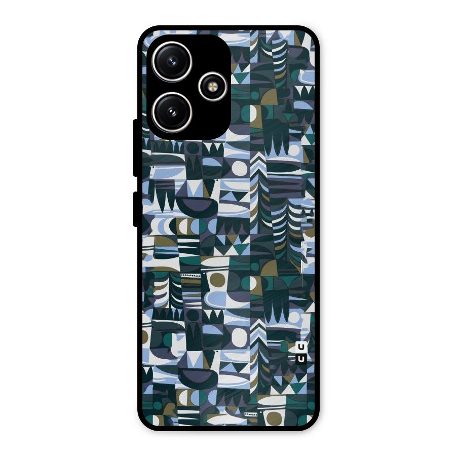 Abstract Blues Metal Back Case for Poco M6 Pro