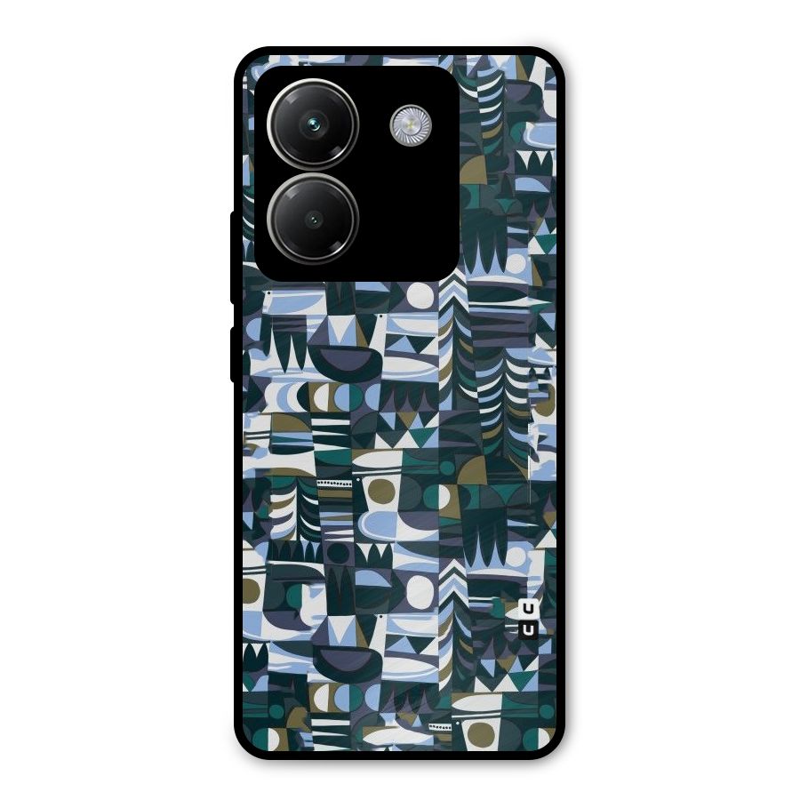 Abstract Blues Metal Back Case for Poco M7 Pro 5G