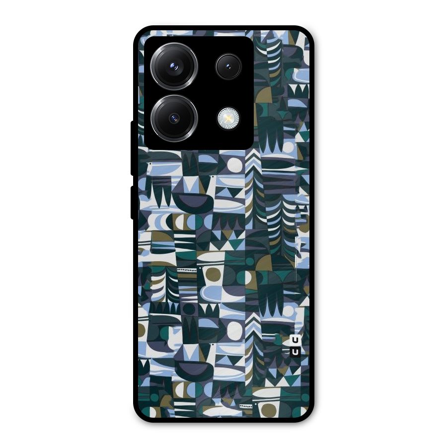 Abstract Blues Metal Back Case for Poco X6