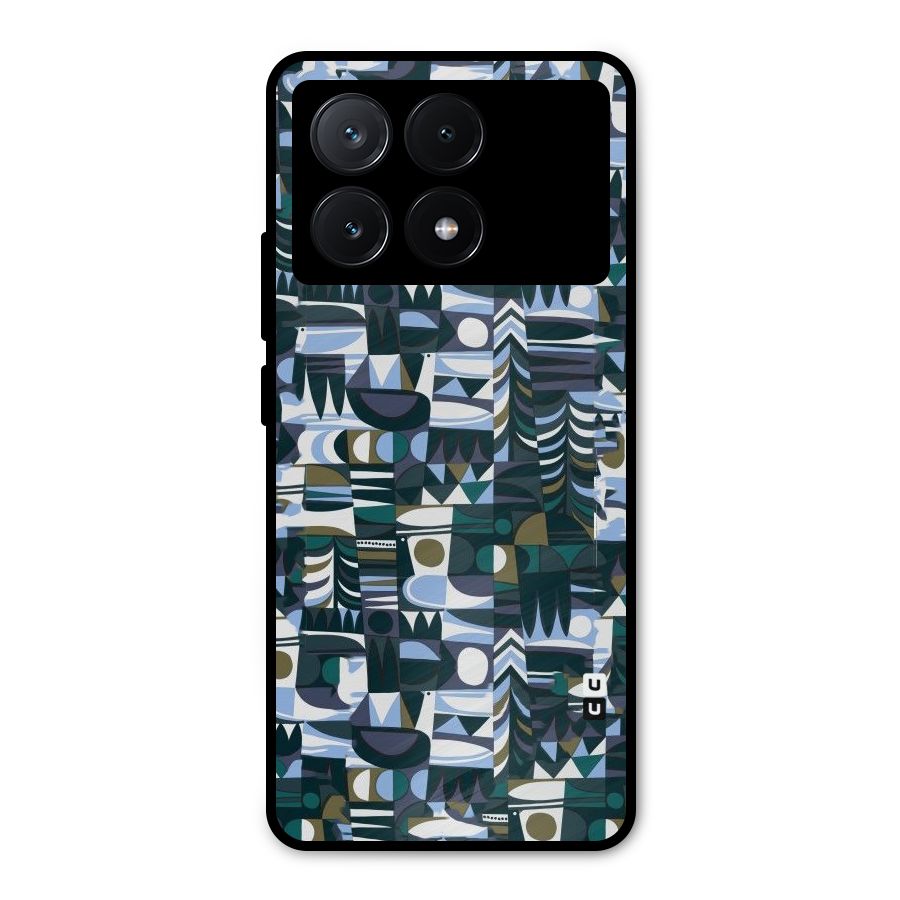 Abstract Blues Metal Back Case for Poco X6 Pro