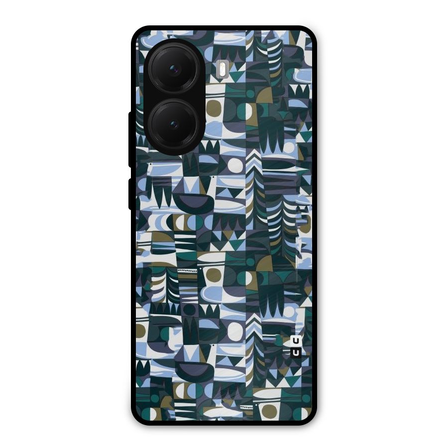 Abstract Blues Metal Back Case for Poco X7 Pro