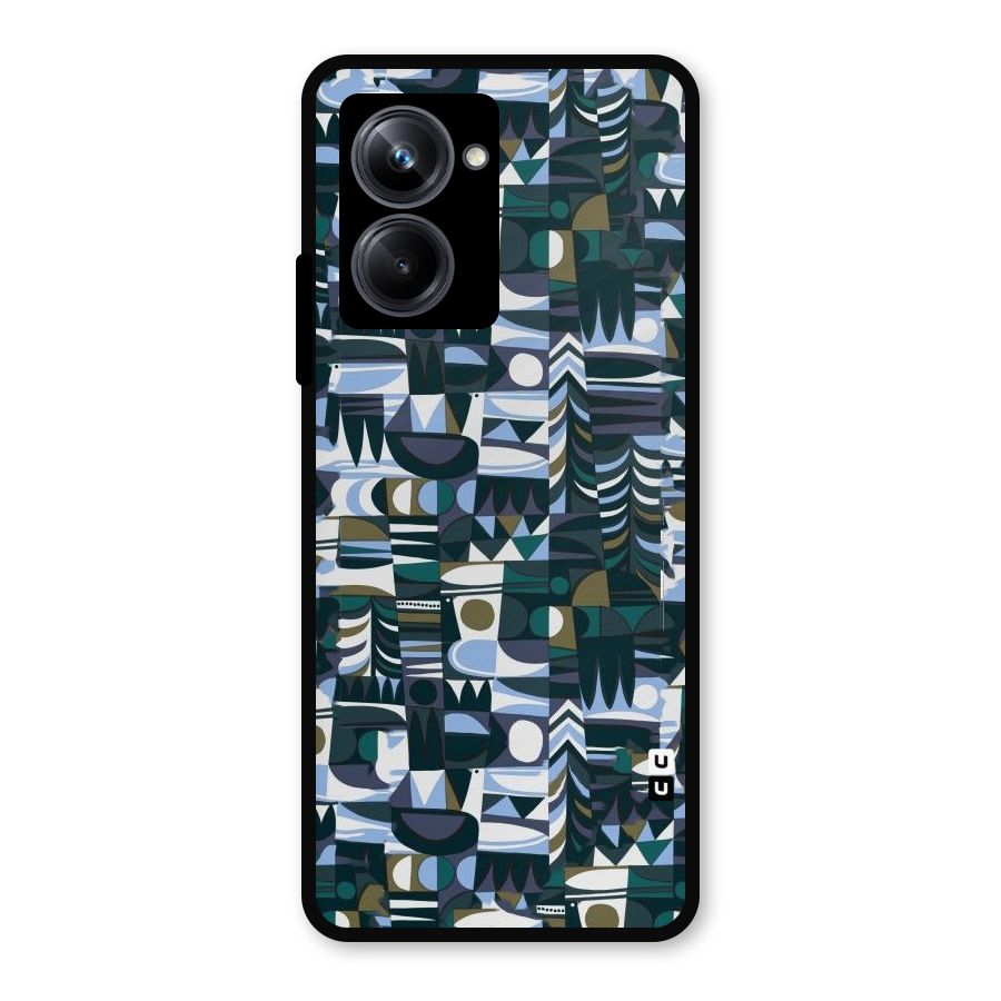 Abstract Blues Metal Back Case for Realme 10 Pro