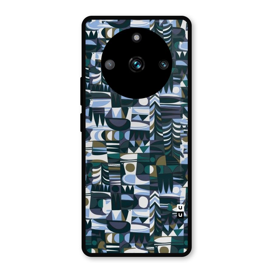 Abstract Blues Metal Back Case for Realme 11 Pro Plus