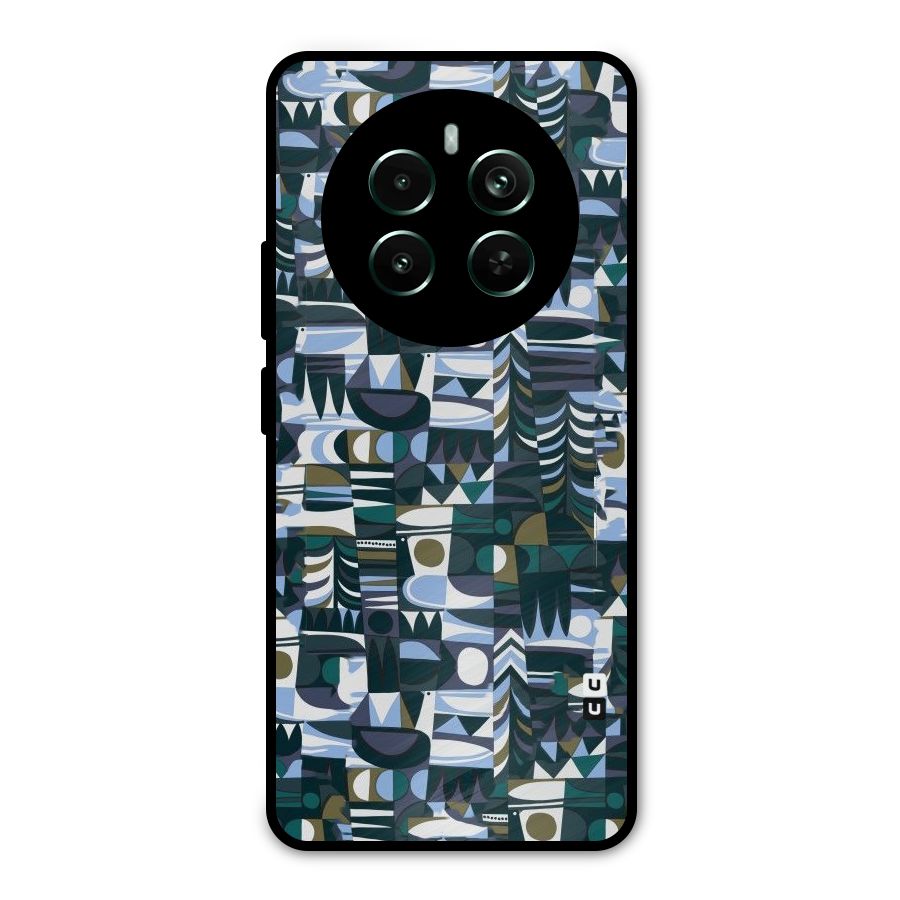 Abstract Blues Metal Back Case for Realme 12 Pro Plus