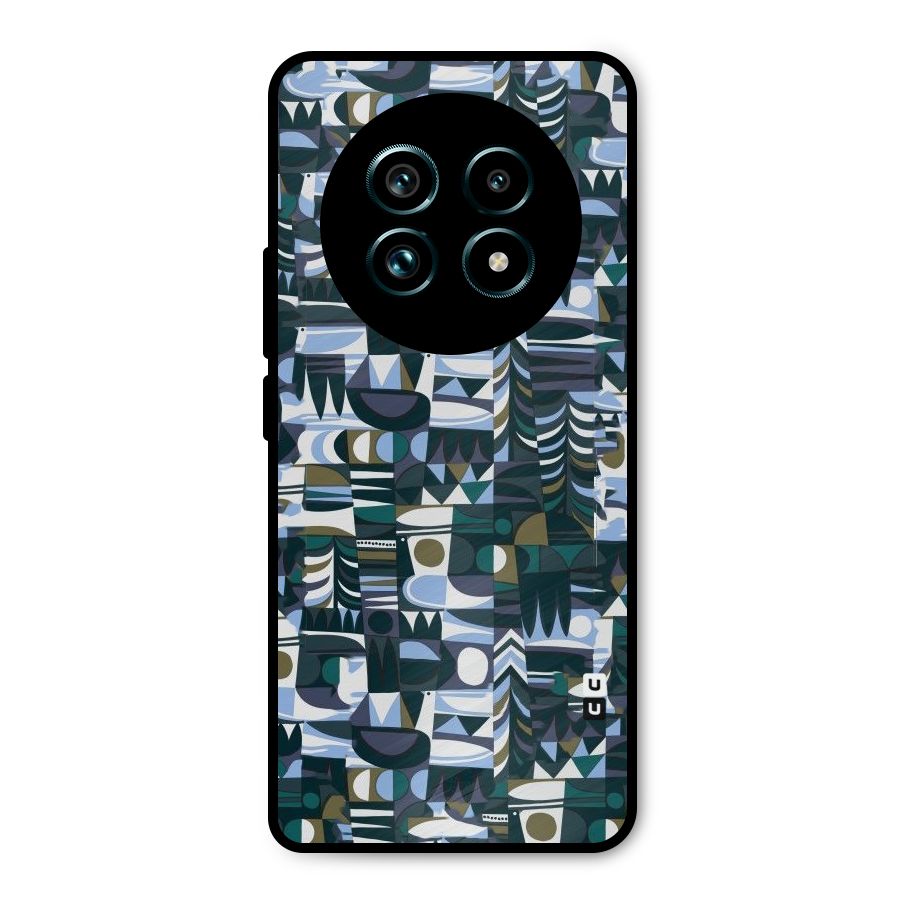 Abstract Blues Metal Back Case for Realme 13 Pro Plus