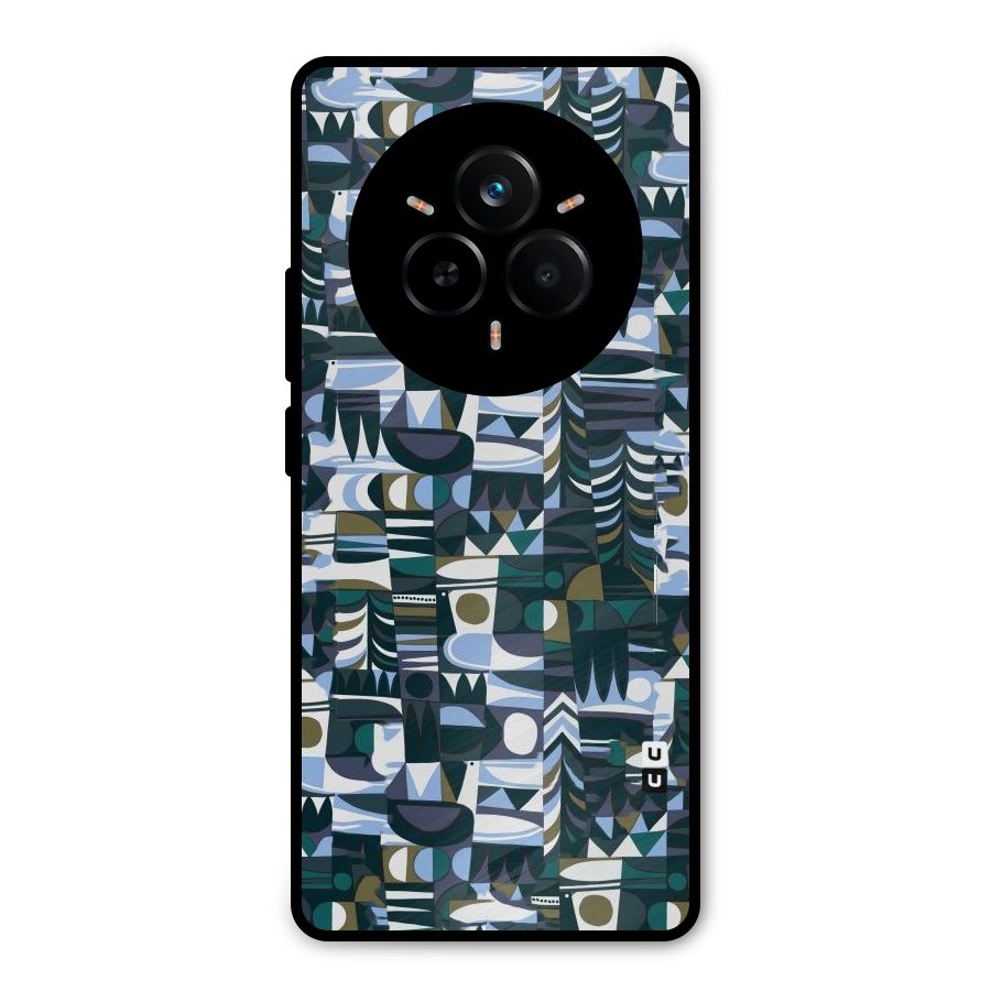 Abstract Blues Metal Back Case for Realme 14 Pro