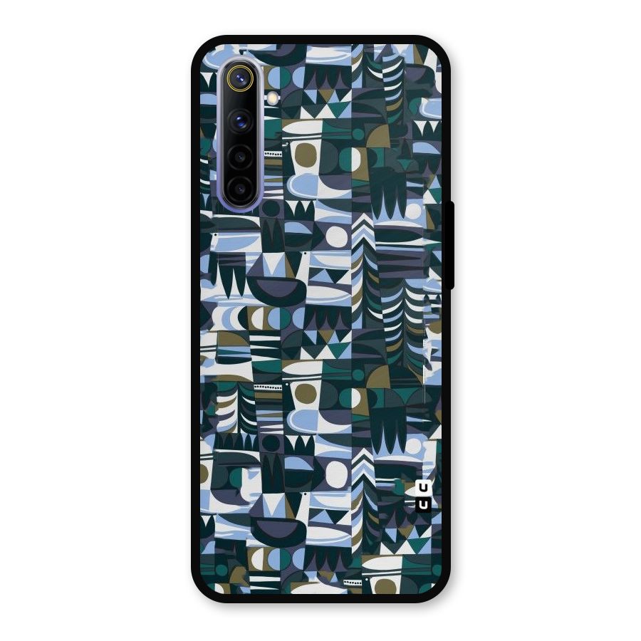 Abstract Blues Metal Back Case for Realme 6i
