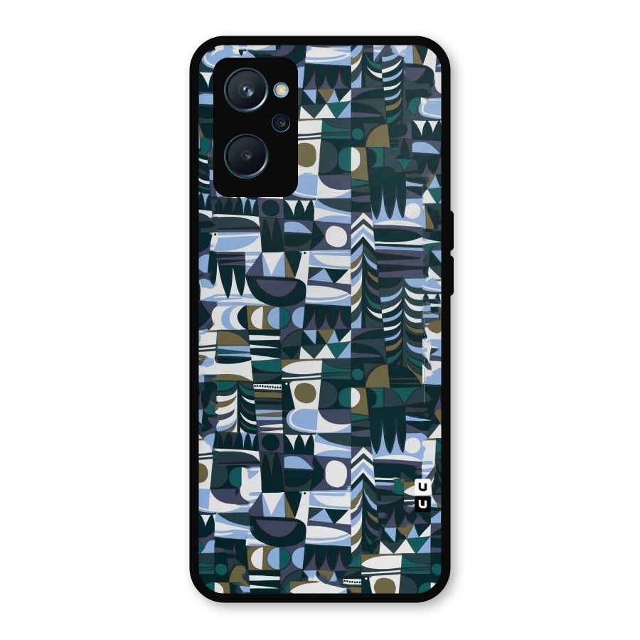 Abstract Blues Metal Back Case for Realme 9i