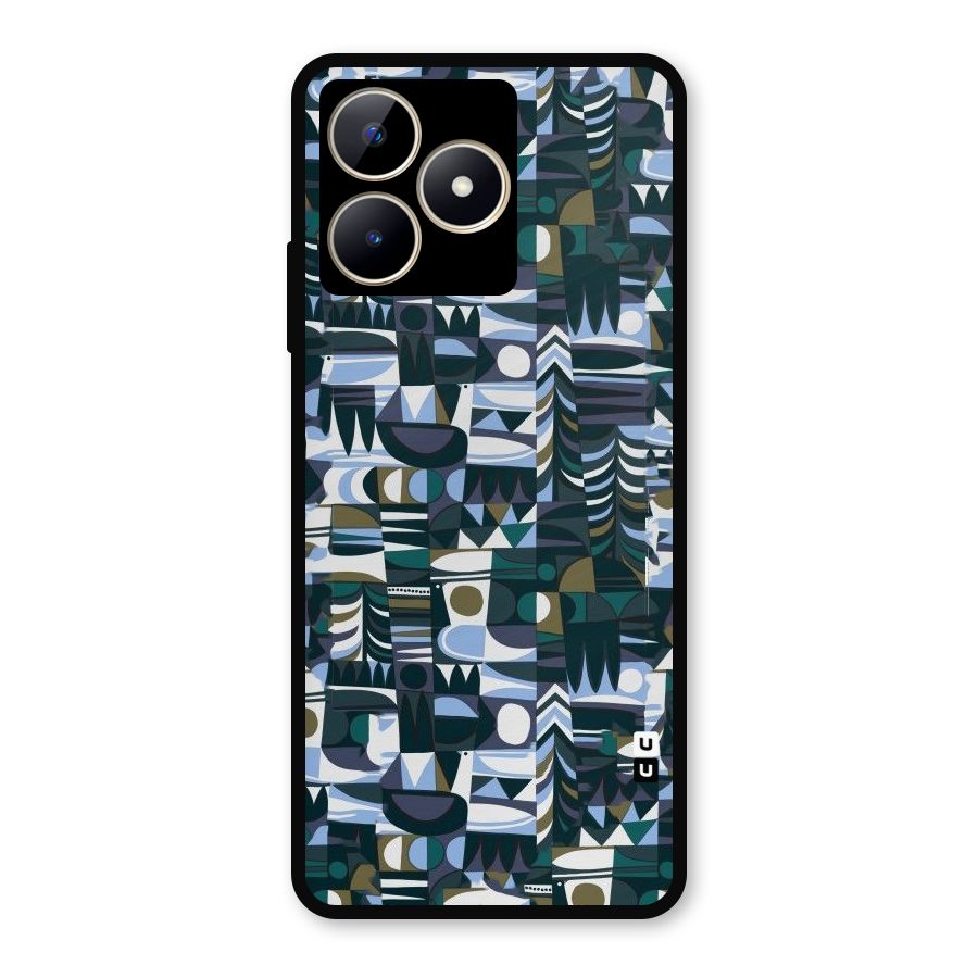 Abstract Blues Metal Back Case for Realme C53