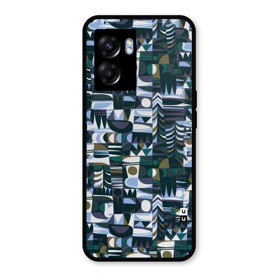Abstract Blues Metal Back Case for Realme Narzo 50 5G