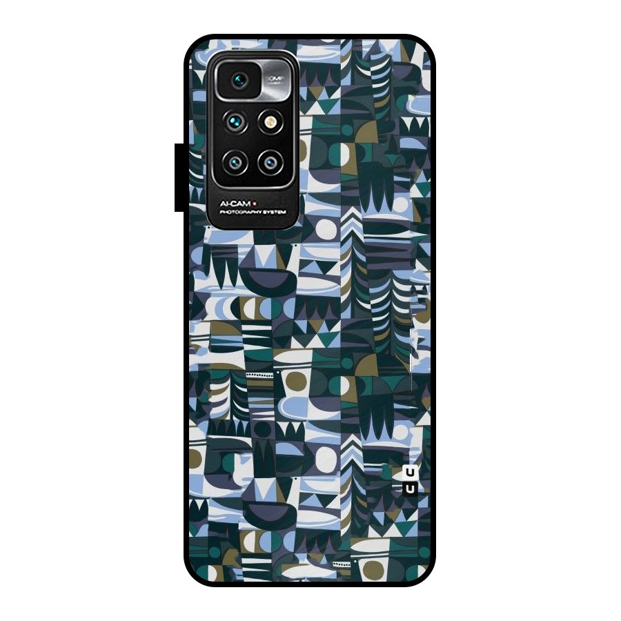 Abstract Blues Metal Back Case for Redmi 10 Prime