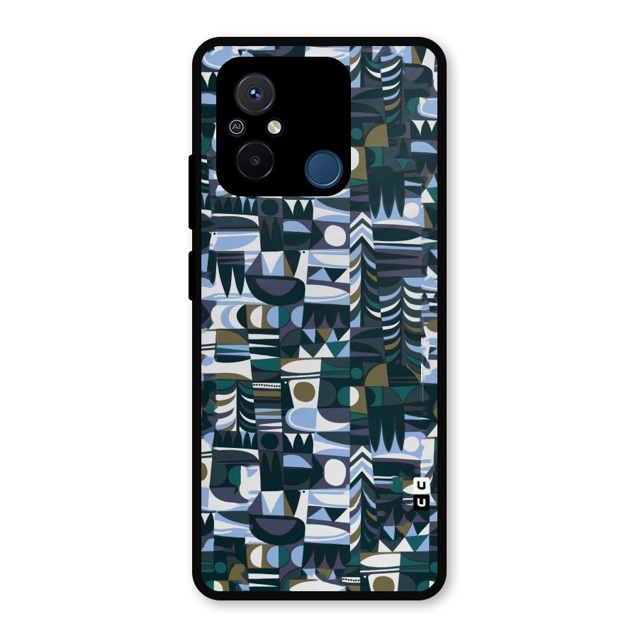 Abstract Blues Metal Back Case for Redmi 12C