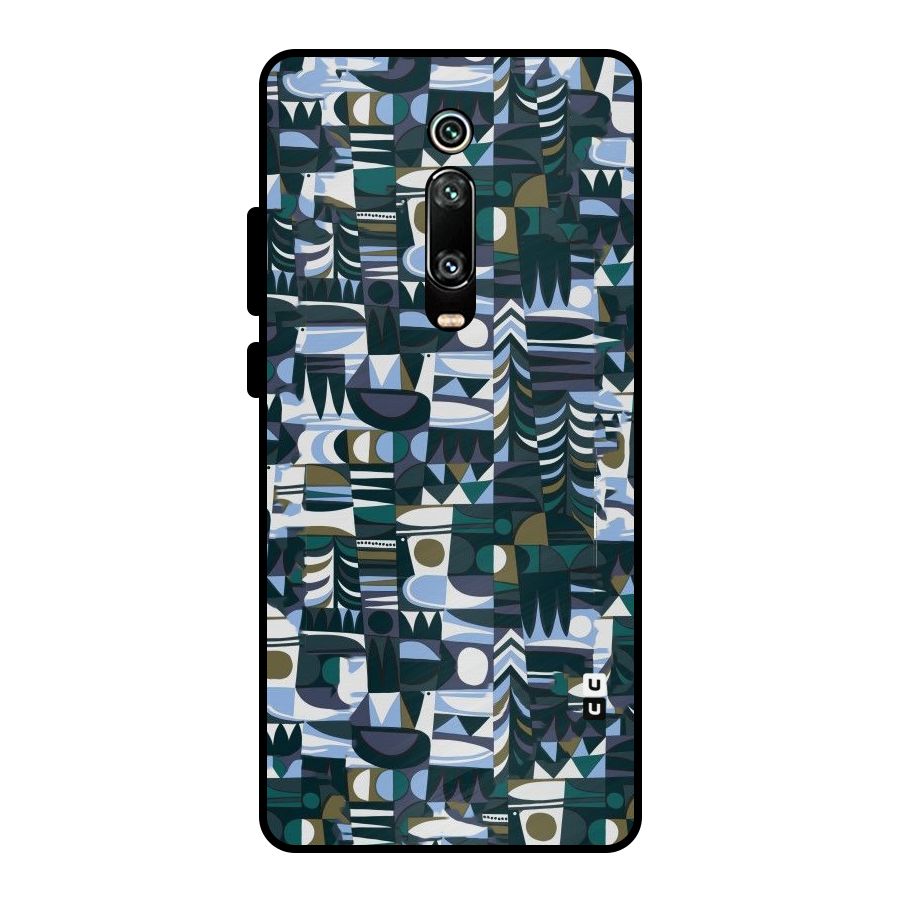 Abstract Blues Metal Back Case for Redmi K20