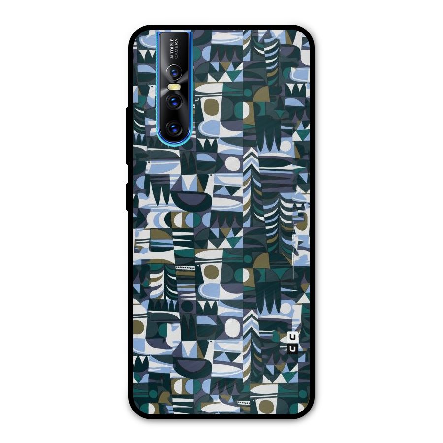 Abstract Blues Metal Back Case for Vivo V15 Pro