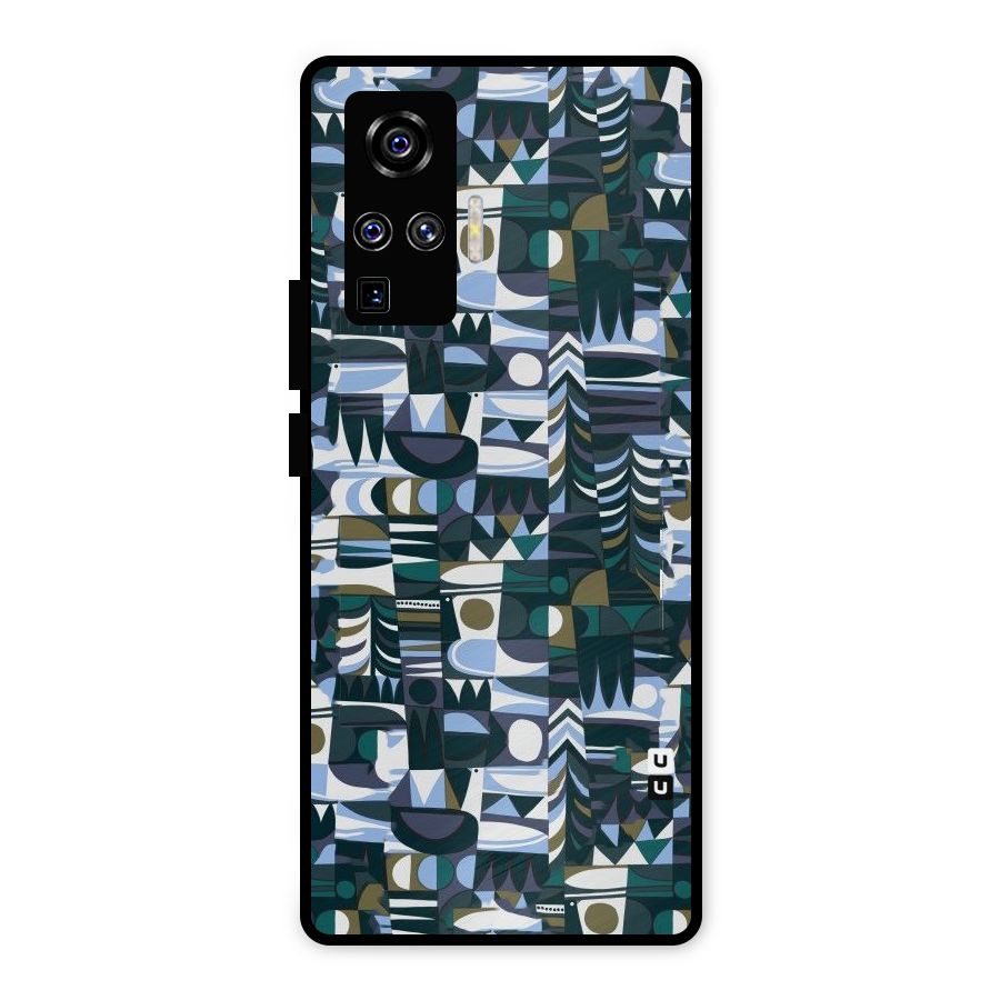 Abstract Blues Metal Back Case for Vivo X50 Pro