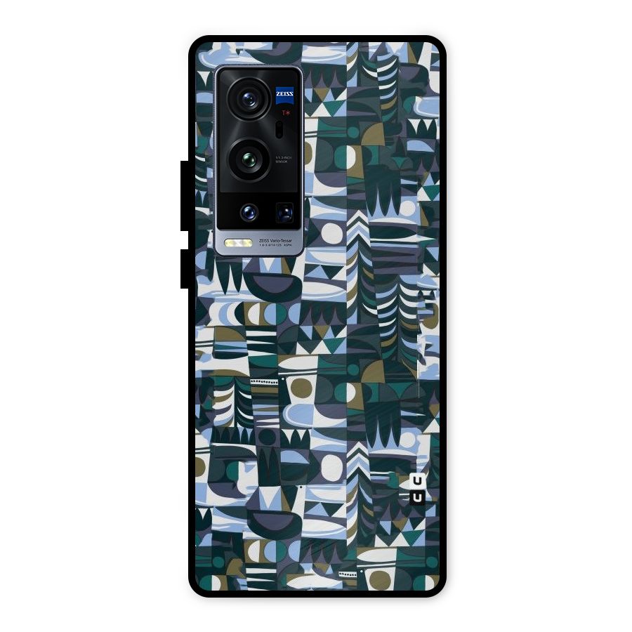 Abstract Blues Metal Back Case for Vivo X60 Pro Plus