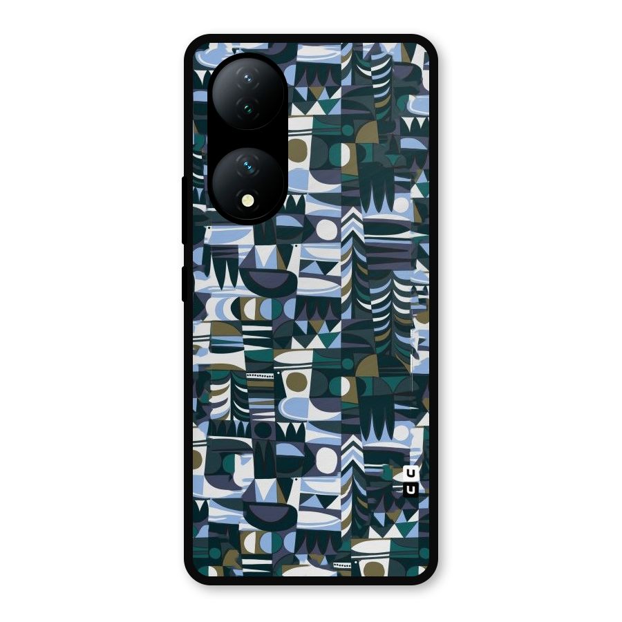 Abstract Blues Metal Back Case for Vivo Y100a