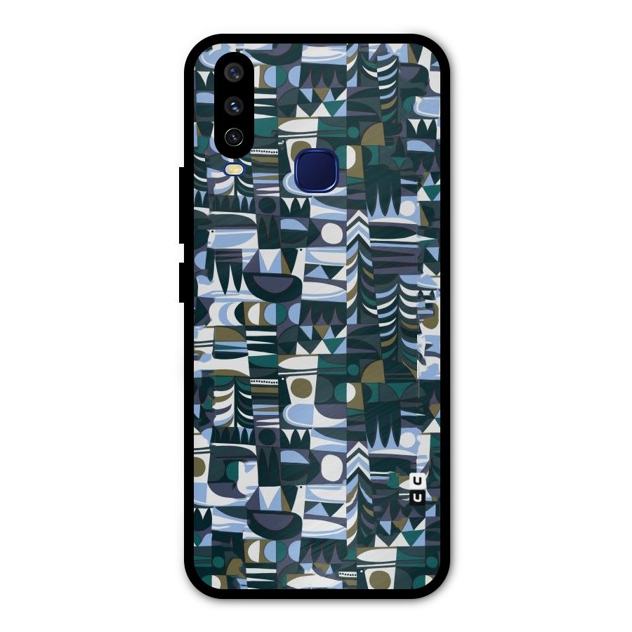 Abstract Blues Metal Back Case for Vivo Y15