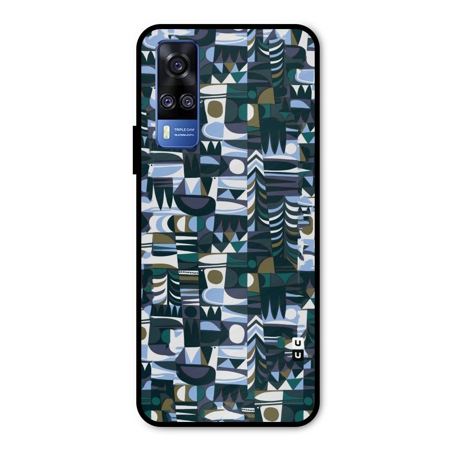 Abstract Blues Metal Back Case for Vivo Y31
