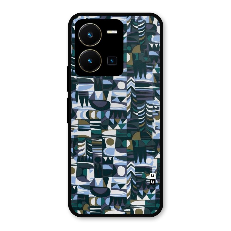 Abstract Blues Metal Back Case for Vivo Y35