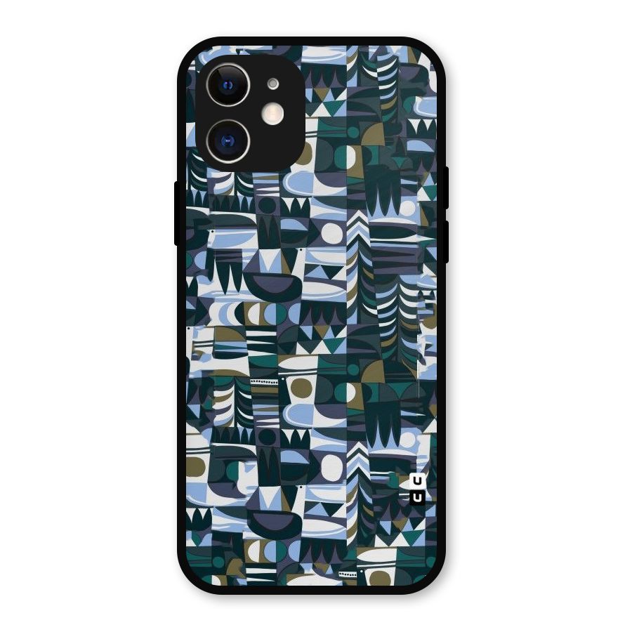 Abstract Blues Metal Back Case for iPhone 12