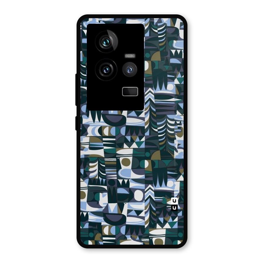 Abstract Blues Metal Back Case for iQOO 11 5G