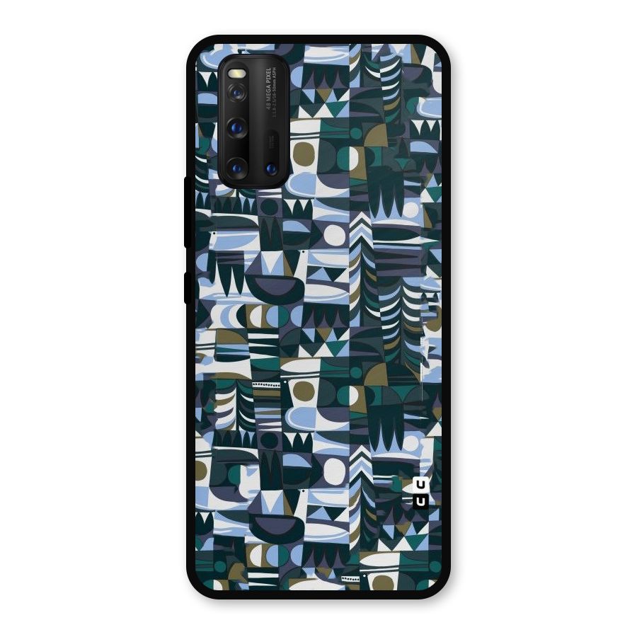 Abstract Blues Metal Back Case for iQOO 3