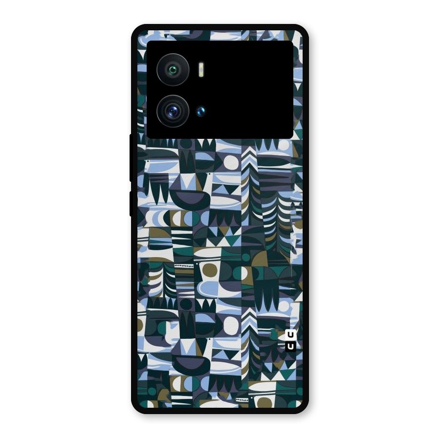 Abstract Blues Metal Back Case for iQOO 9 Pro