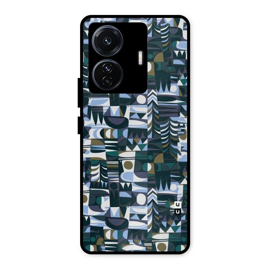 Abstract Blues Metal Back Case for iQOO Z6