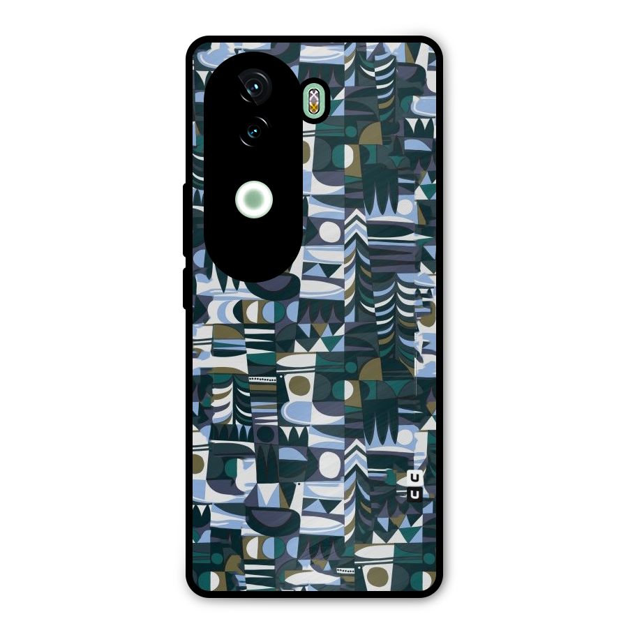 Abstract Blues Metal Back Case for iQOO Z9s