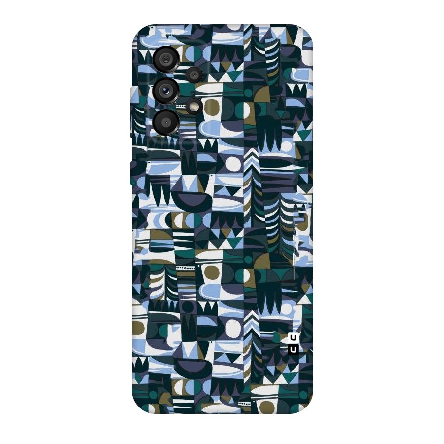 Abstract Blues Original Polycarbonate Back Case for Galaxy A73 5G