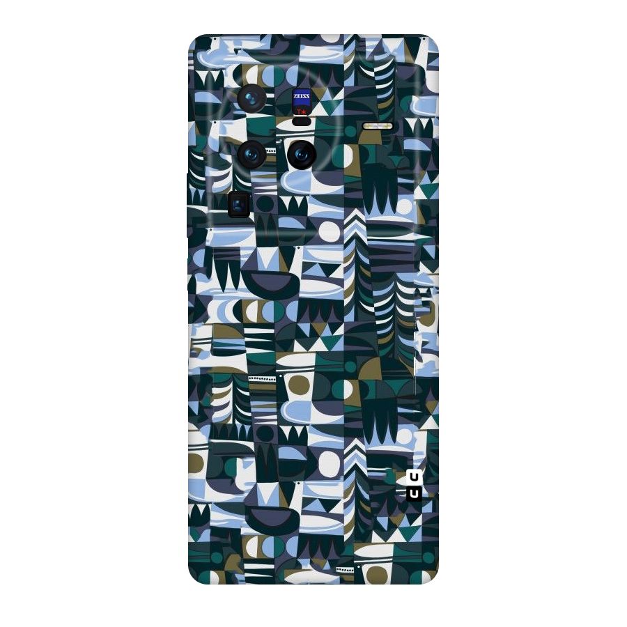 Abstract Blues Original Polycarbonate Back Case for Vivo X80