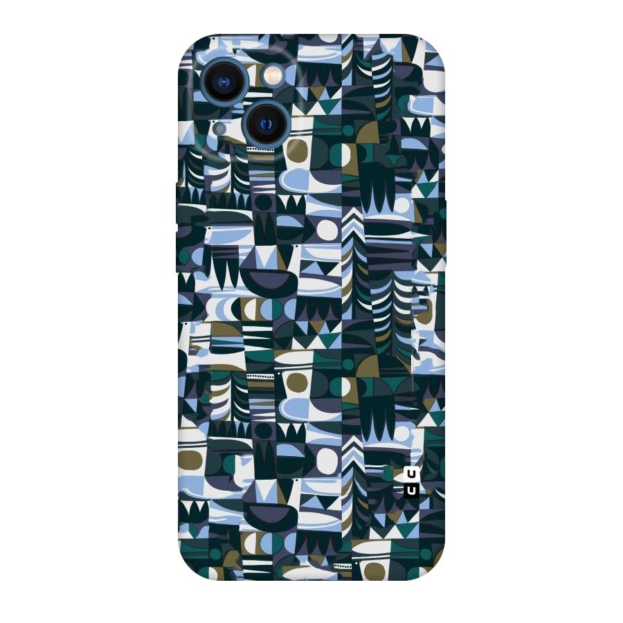 Abstract Blues Original Polycarbonate Back Case for iPhone 13