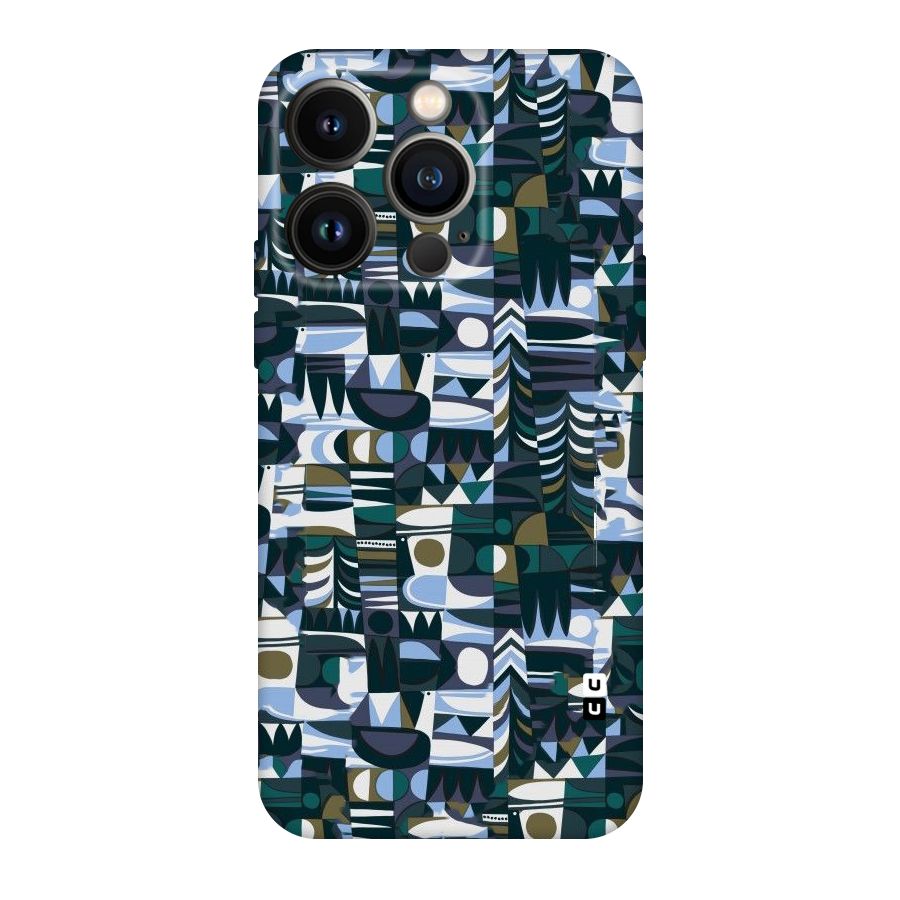 Abstract Blues Original Polycarbonate Back Case for iPhone 14 Pro