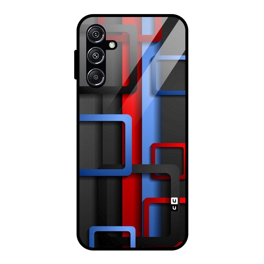 Abstract Box Glass Back Case for Galaxy M34 5G