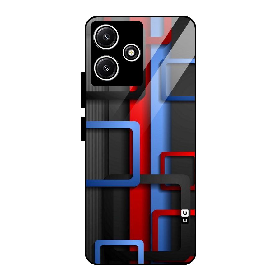 Abstract Box Glass Back Case for Poco M6 Pro