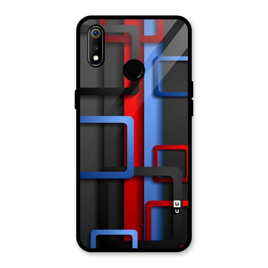 Abstract Box Glass Back Case for Realme 3