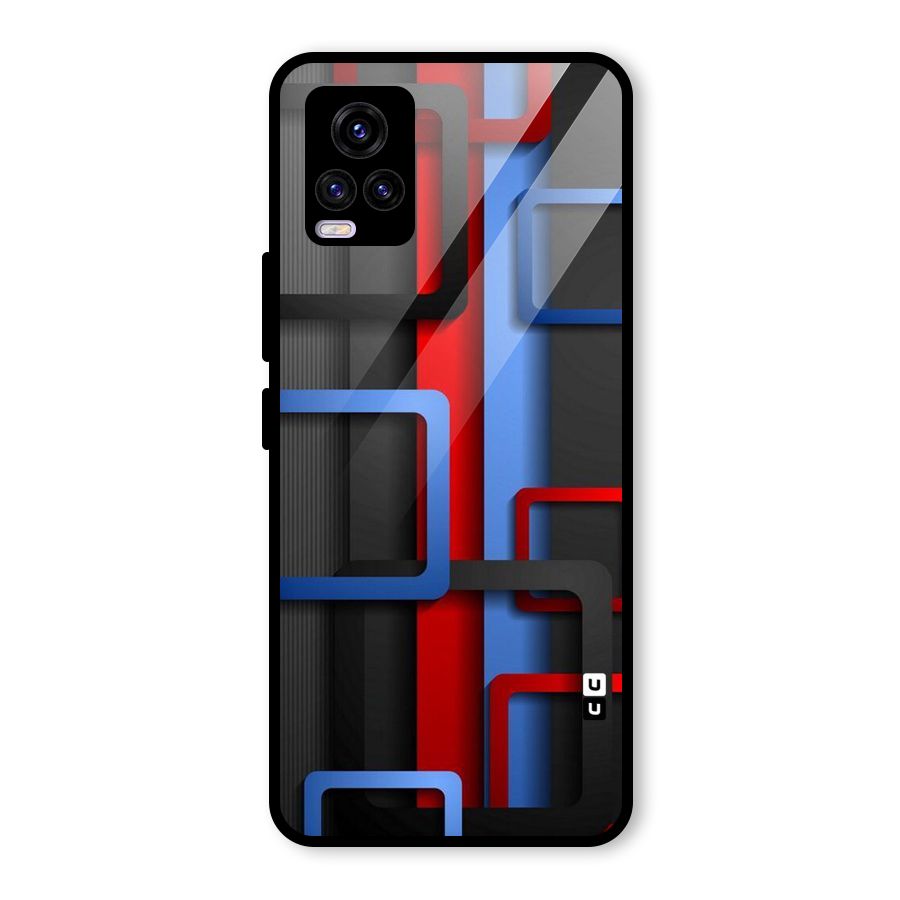 Abstract Box Glass Back Case for Vivo V20 2021