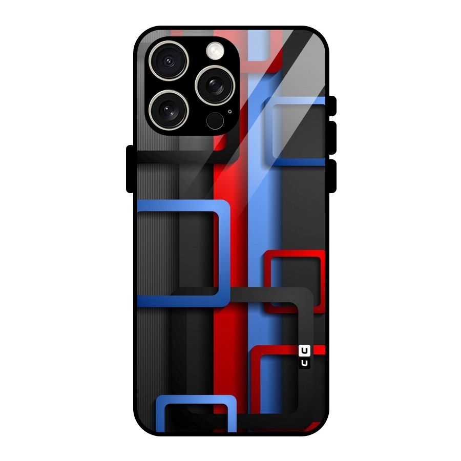 Abstract Box Glass Back Case for iPhone 15 Pro Max