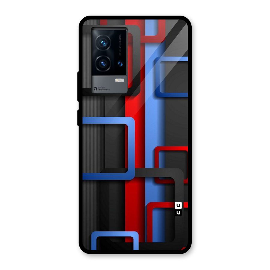 Abstract Box Glass Back Case for iQOO 9 5G