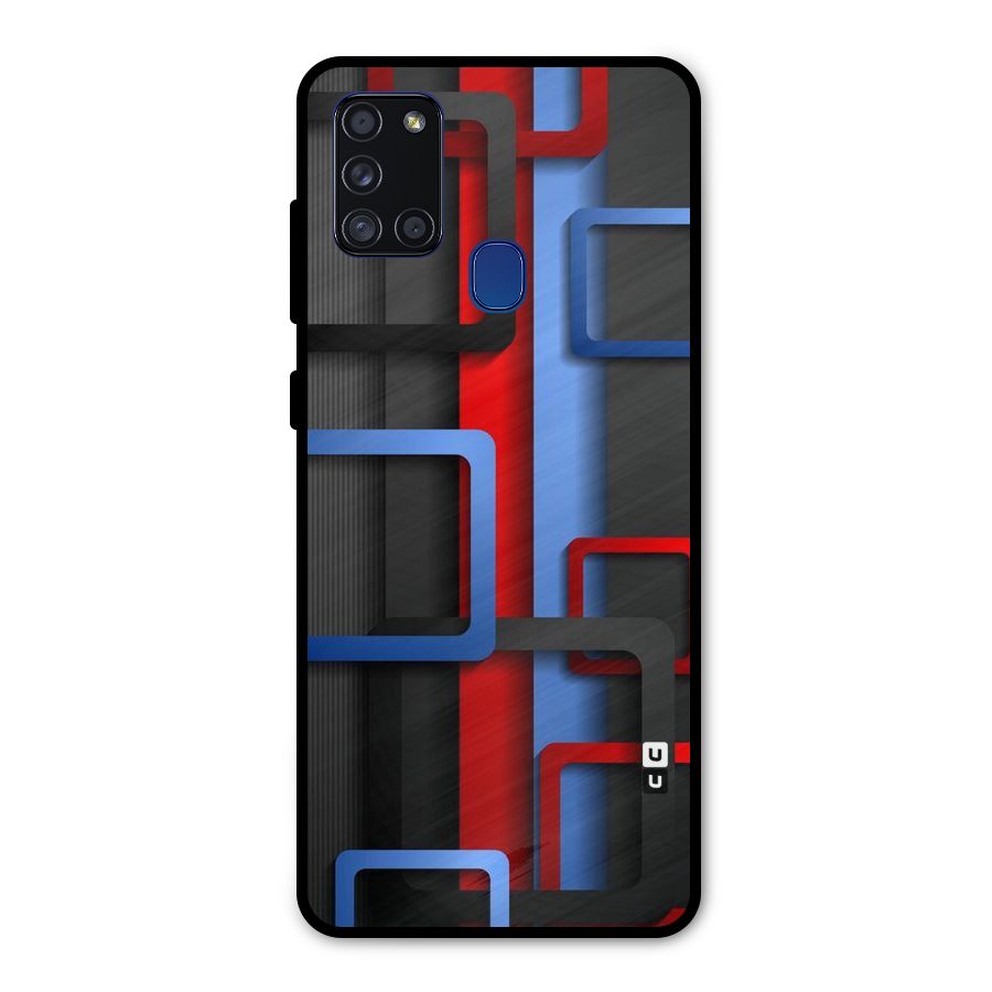 Abstract Box Metal Back Case for Galaxy A21s